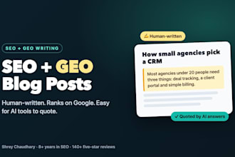 write SEO and GEO blog articles with original, human written content