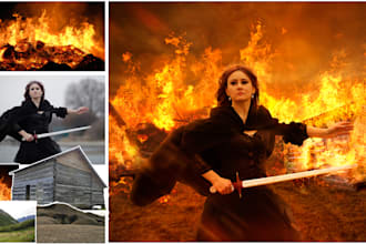 do awesome creative photo manipulation, photoshop editing, realistic photo