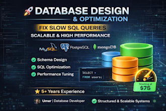 design, develop and optimize sql and nosql databases
