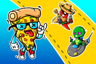 do cool and simple mascot character or cartoon
