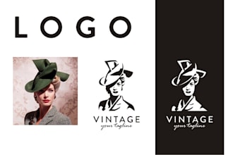 make vintage retro logo from portrait photo