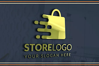 do minimalist custom line store, online shop logo design