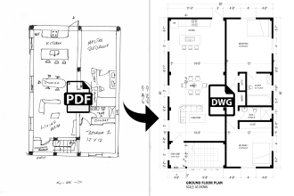 convert your pdf, image or sketch drawing to auto cad