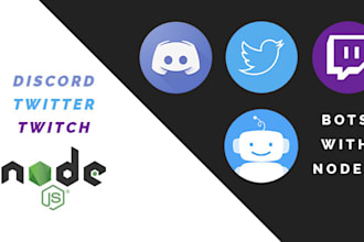 create twitter, discord, twitch, slack bot