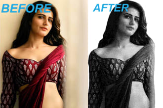 convert your color image in white halftone with vector file