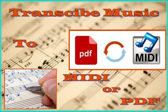 do music transcription to create sheet music or midi