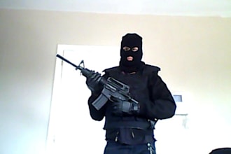 say and do anything wearing a balaclava, bullet proof vest and a gun