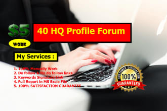 create 40 alive profile forum links for your website