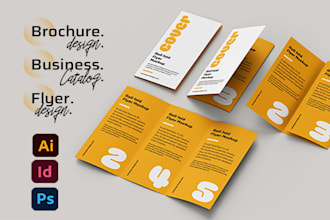 design professional business brochures, bifold, trifold, flyers, catalogs