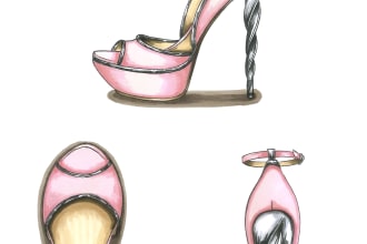 create a sketch of shoes according to your ideas