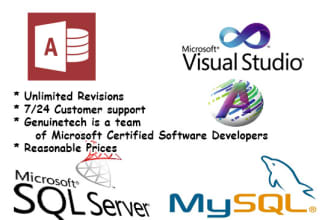 design and correct ms sql ms access mysql database for you