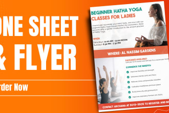 create professional one sheet, flyer, brochure