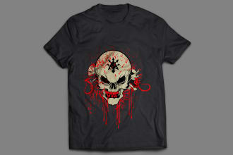 do create amazing skull t shirt design for you