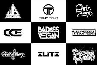 design business, dj, music and band or text logo