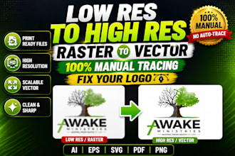 convert logo to vector and trace vector , vector graphics