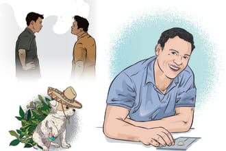 illustrate anything in hand drawn vector