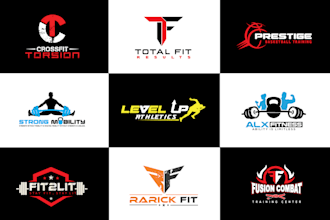 design stunning sports gym, fitness, monogram, and business logo