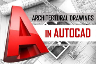 draw your architectural blueprints, plans using autocad