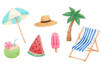 draw simple watercolor illustration art for anything