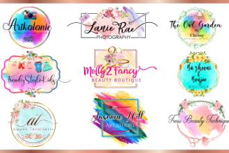 do an elegant watercolor or feminine logo design