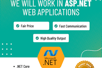 develop an asp net dot net core,mvc, web form and aspx pages