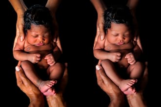 do professional newborn and maternity photo editing