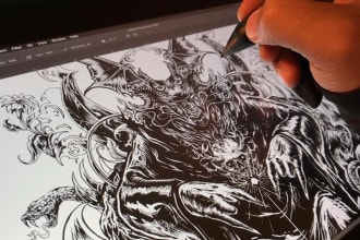 designing vintage line art illustration digital hand drawn