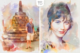 draw artistic digital watercolor portraits