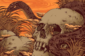 draw detail illustration artwork for tshirt design