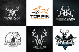 modern unique professional outdoors,hunting and fishing logo
