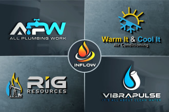 design plumbing heating air conditioning oil gas hvac logo