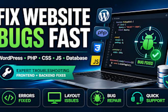 fix wordpress, PHP, css, js, jquery, and database bugs