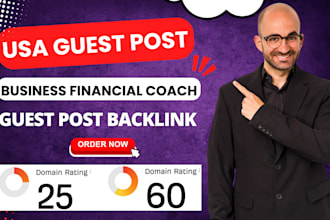 publish business financial coach article through USA guest post backlink