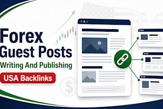 write and publish USA forex blog guest post with SEO backlink services
