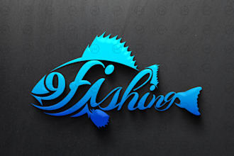 do creative fishing logo with unlimited revisions