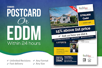 design direct mail eddm or postcard in 24 hours