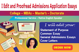 edit and proofread university admission essays for grammar, spelling, syntax