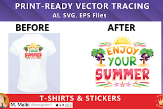vectorize and enhance your t shirt artwork for print
