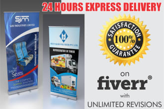 do outstanding billboard ad or roll up banner design with large format