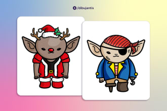 draw a cute mascot, cartoon, chibi avatar for nft collection