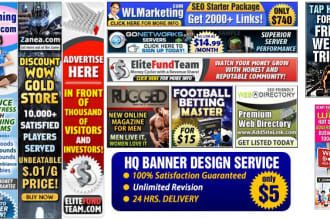 design 3 professional banners animated gif and static