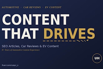 write SEO automotive articles, car reviews and blog posts