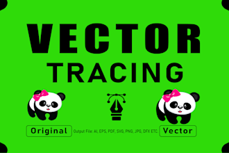redraw, vector trace, graphic, convert image logo to vector