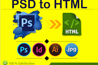 convert psd to html
