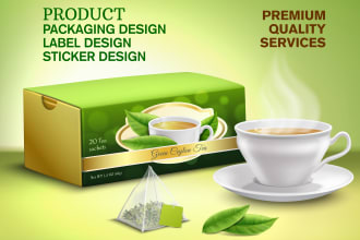 do product packaging design, box, label, sticker design