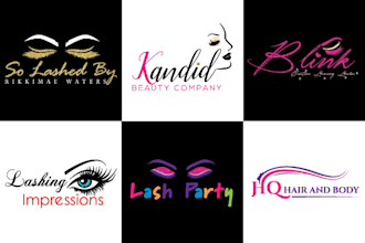 design eyelash boutique beauty hair and glitter logo