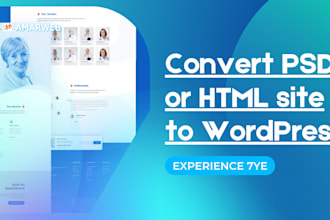 convert PSD or HTML site to wordpress website