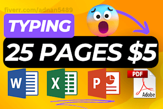 do typing job, data entry work, PDF to word or excel