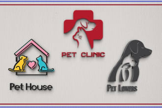 design modern pet,dog,cat, animal and veterinary clinic logo