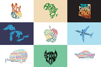 do a word art design in the shape you want